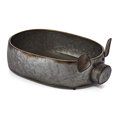 IMAX Percy the Pig Galvanized Planter
