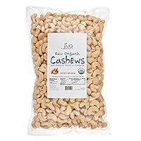 Raw Organic Cashews 2 lb Bag - by Jiva Organics (100% Pure Whole Nuts, Unsalted)