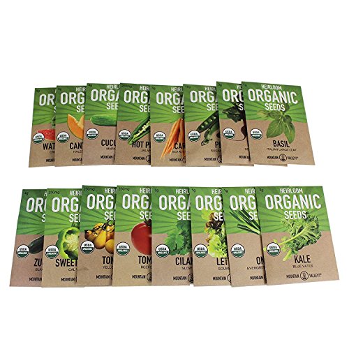 collection of organic, non-GMO vegetable seeds