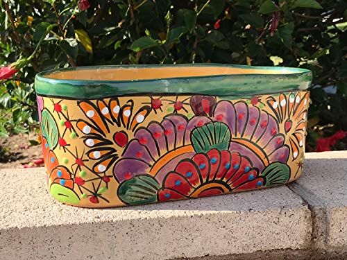Talavera Ceramic Oval Rectangular Pot Planter 11