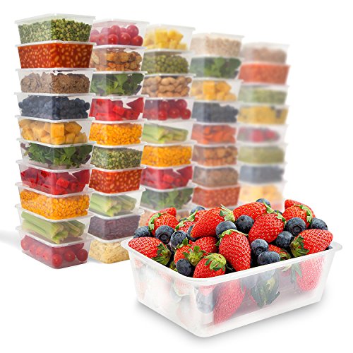 50 Food Containers with leakproof lids