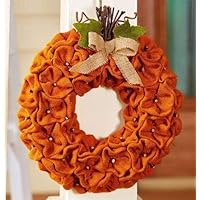 The Lakeside Collection Harvest Gatherings Burlap Pumpkin Wreath