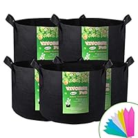 VIVOSUN 5-Pack 30 Gallons Heavy Duty Thickened Nonwoven Fabric Pots Grow Bags with Handles