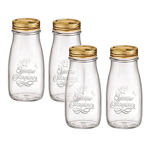 Bormioli Rocco Quattro Stagioni Glass 13.5 Ounce Bottle, Set of 4