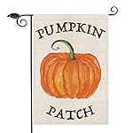 AVOIN Pumpkin Patch Garden Flag Vertical Double Sided, Seasonal Fall Autumn Vintage Thanksgiving Rustic Burlap Yard Outdoor Decoration 12.5 x 18 Inch
