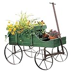 Amish Wagon Decorative Indoor/Outdoor Garden Backyard Planter, Green