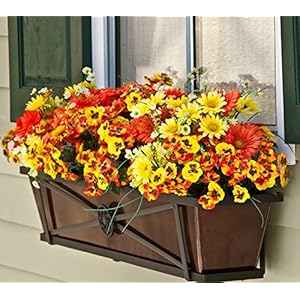 Tapered Iron Window Box with Oil-Rubbed Bronze Metal Liner
