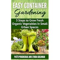 Book cover saying easy container gardening