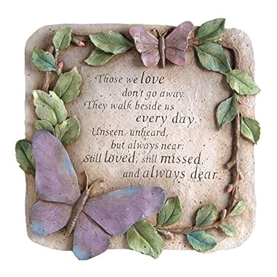 Creative Evergreen Garden Those We Love Don&rsquo;t Go Away Polystone Memorial Stepping Stone
