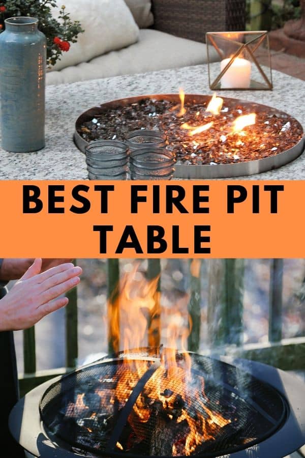 Best fire pit table - Pinterest image