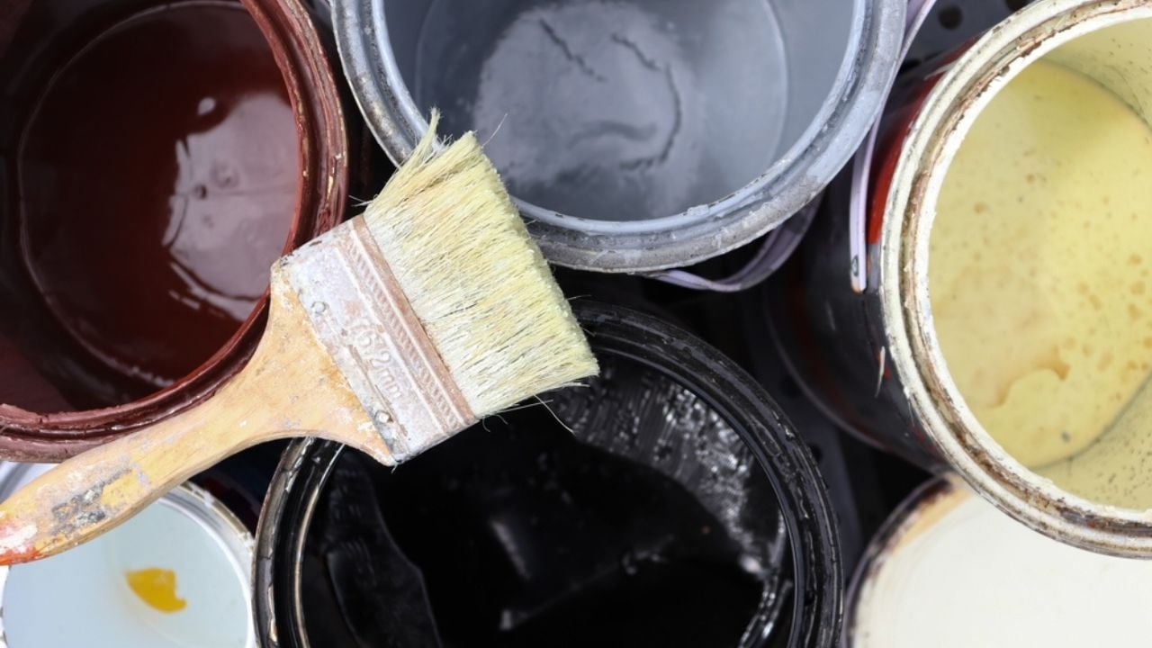 Chemical waste from paint work in the industry