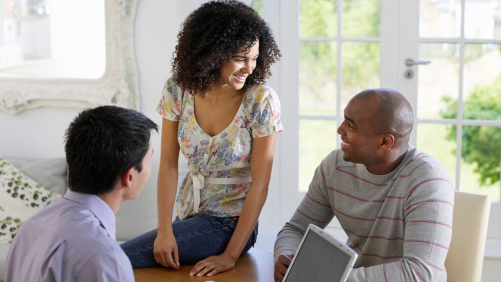 Couple with financial advisor