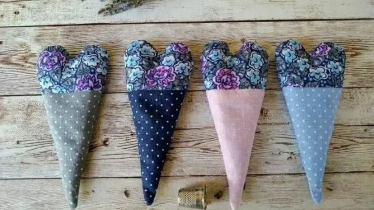 heart-shaped lavender sachets.