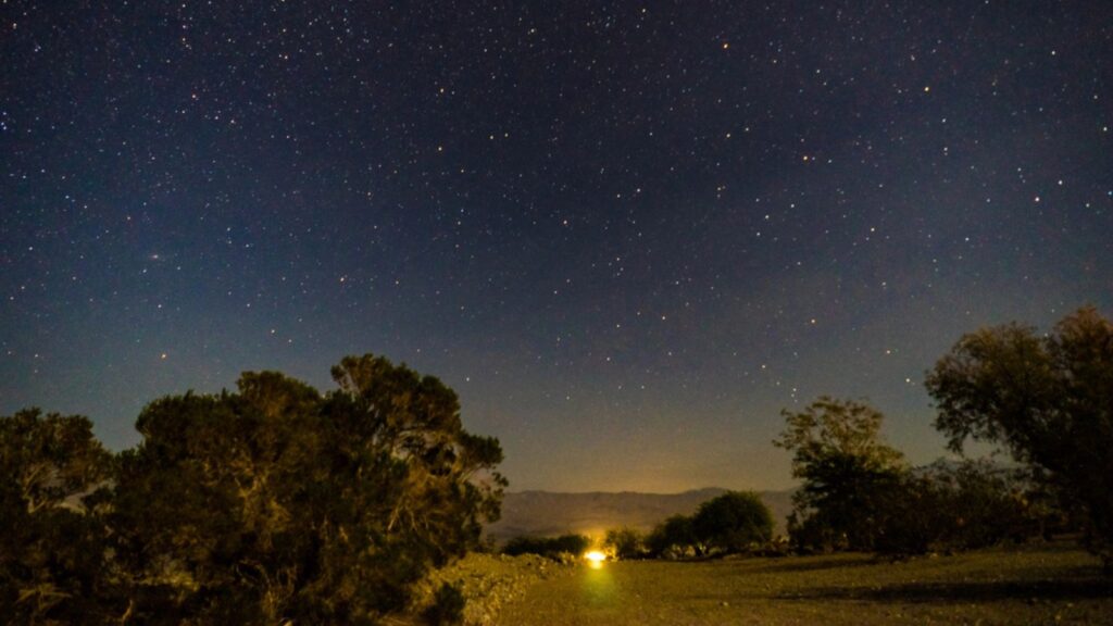 Night View Stars Sky in Death Valley National Park California