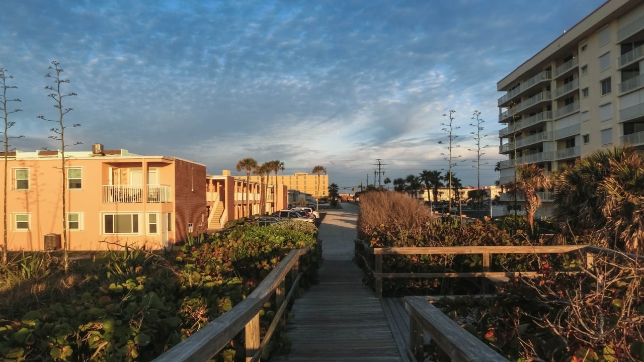 Cocoa Beach pier at Florida, Usa at sunset
