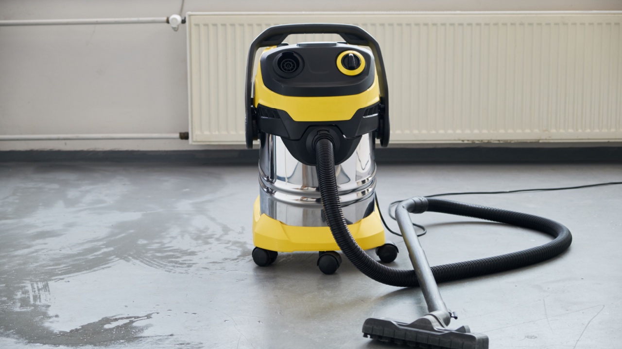 Professional vacuum cleaner in work.