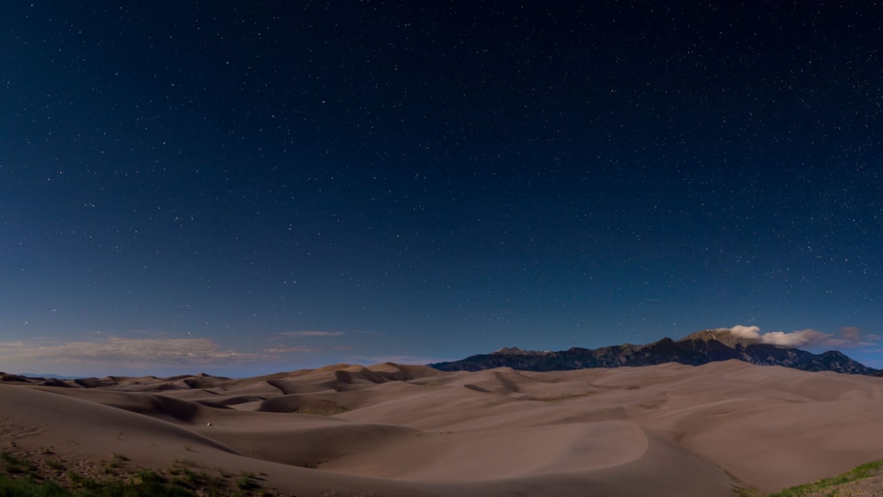 View of the stars from Great Sand Dunes National Park and Preserve, near Alamosa, Colorado.