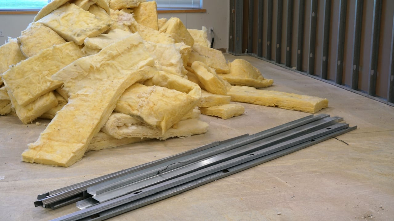 removed thermal insulation material during office building renovation