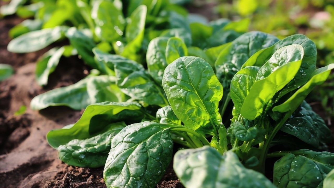 Growing spinach in a home garden