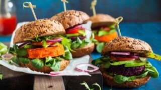 a selection of plant based burgers